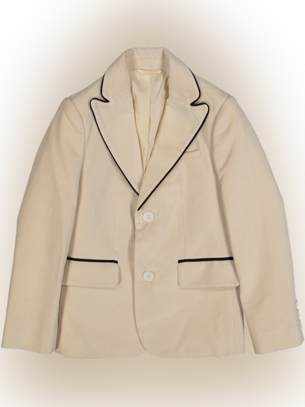 -VELVET PIPING JACKET-CREAM